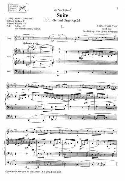 Widor Suite Flöte Orgel Notenbeispiel